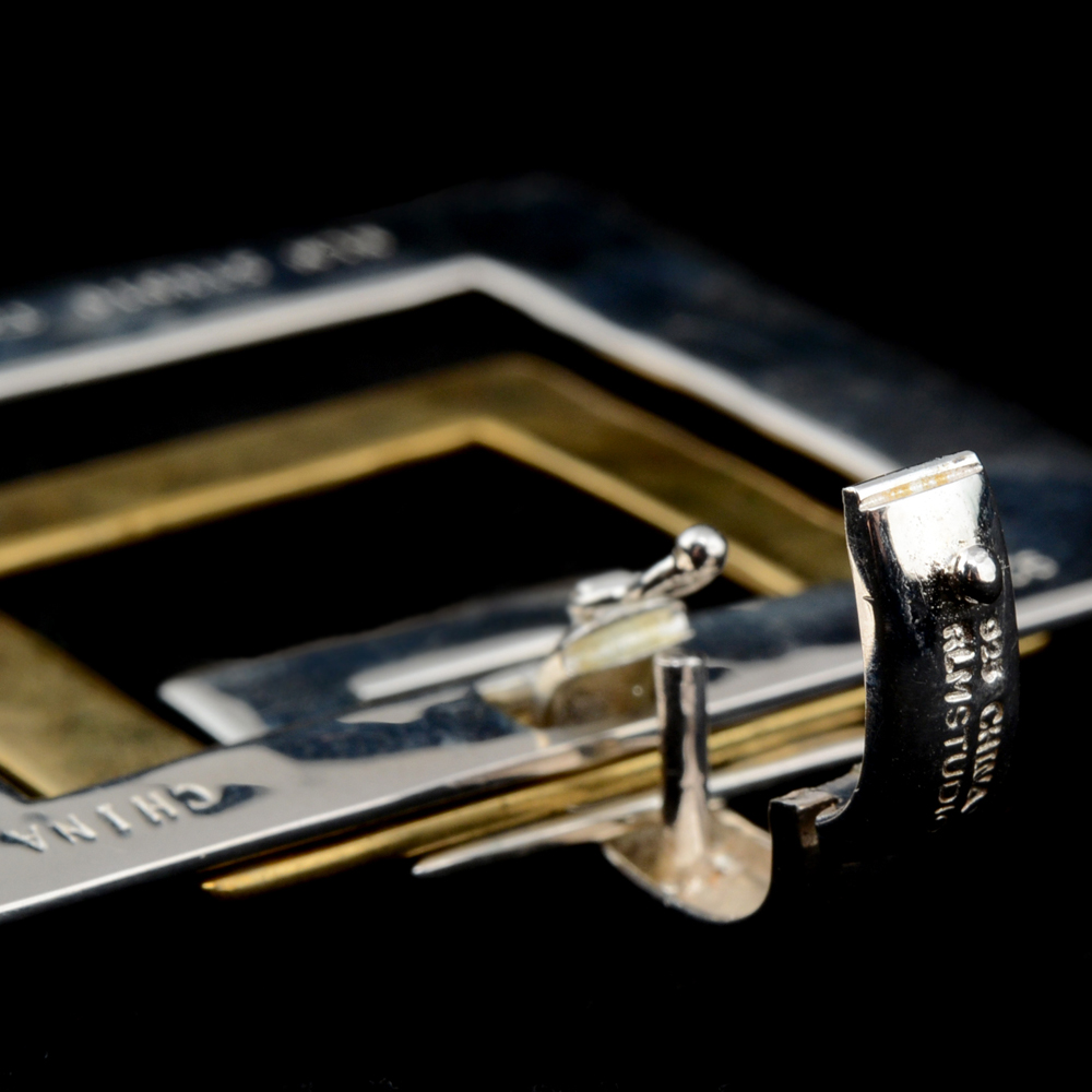 RLM Studio Sterling Silver and Brass Pendant Necklace with Black Cord