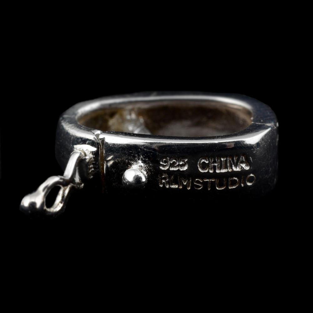 RLM Studio Sterling Silver and Brass Pendant Necklace with Black Cord