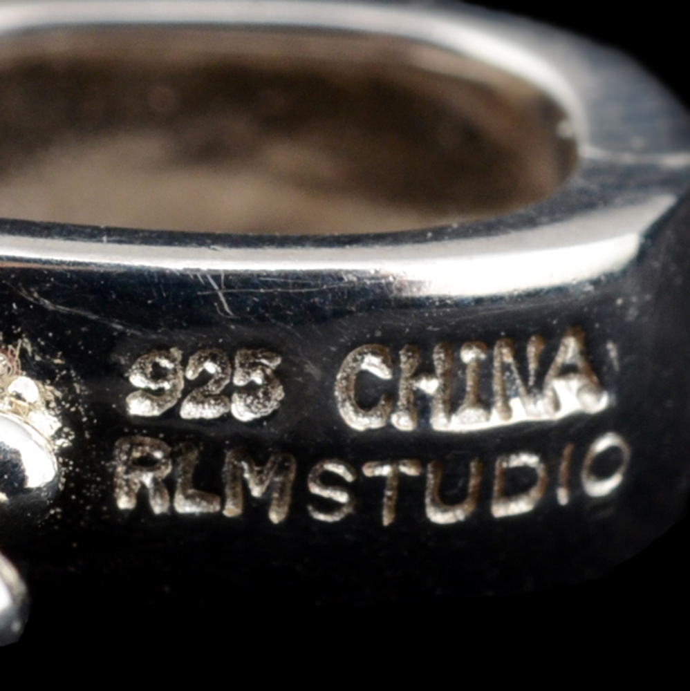 RLM Studio Sterling Silver and Brass Pendant Necklace with Black Cord