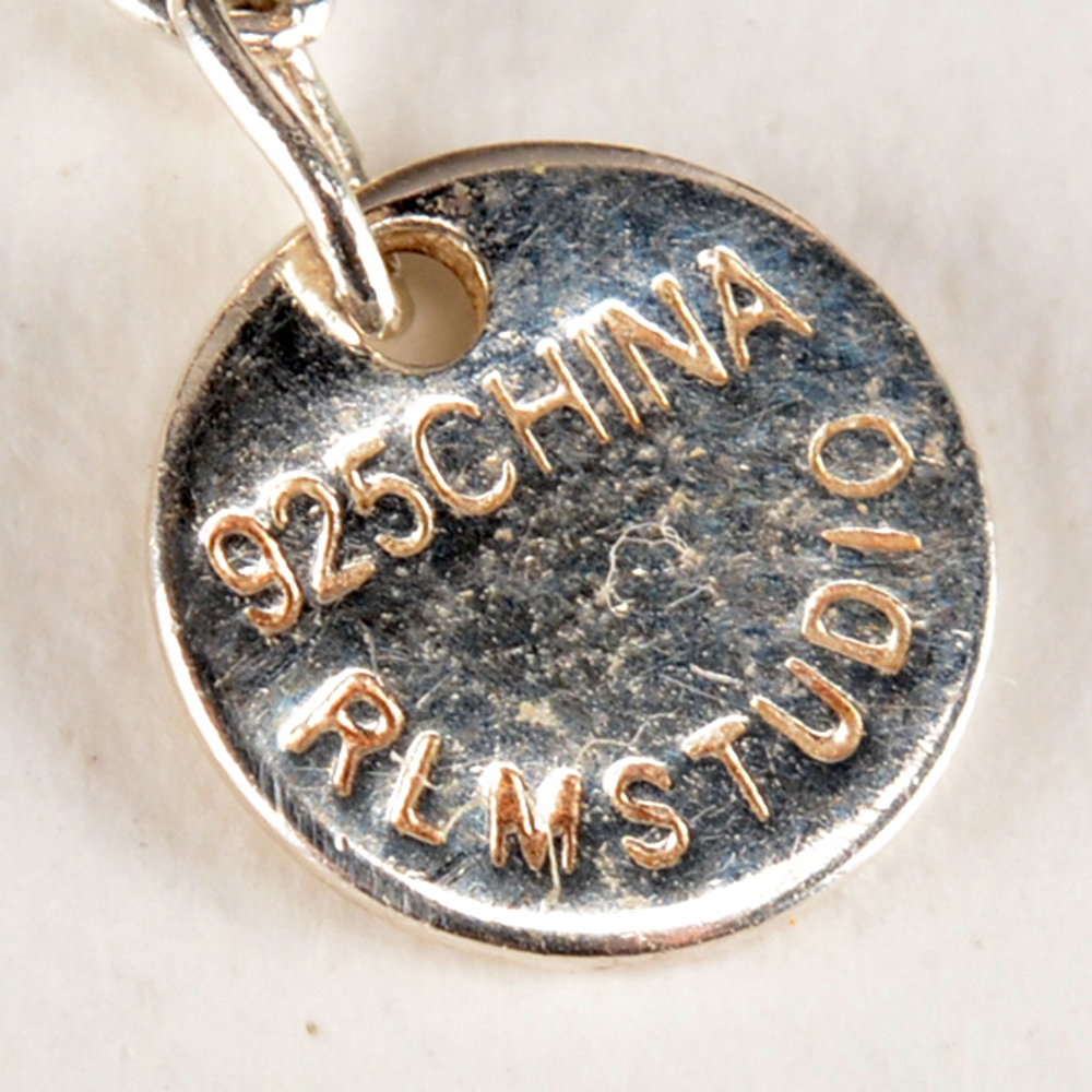 RLM Studio Sterling Silver and Brass Pendant Necklace with Black Cord