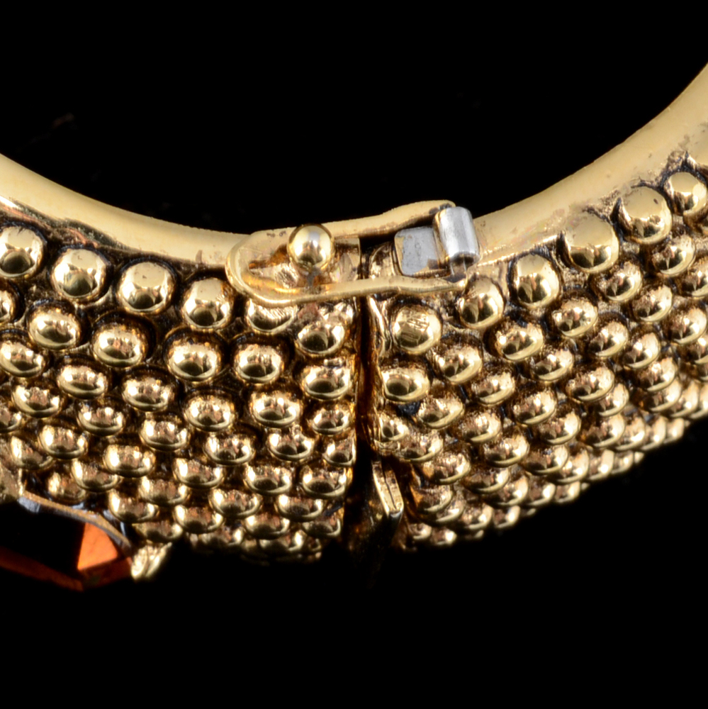 Vintage Ciner Hinge Bracelet with Crystal Rhinestones