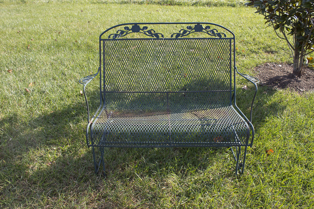 Wrought Iron Glider Bench