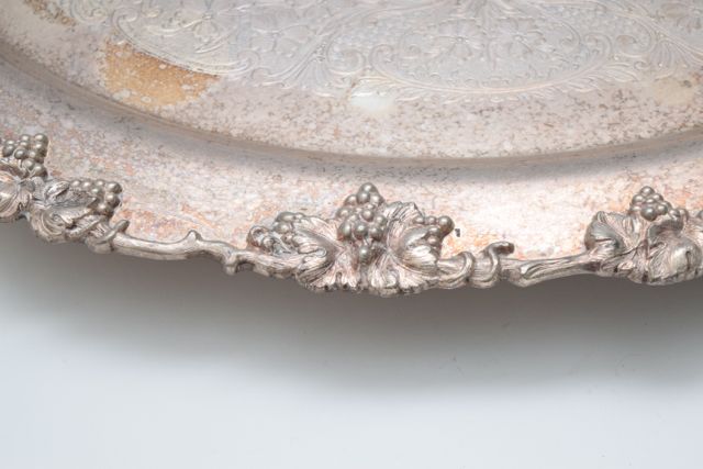 Antique Crescent Silver Plate Serving Tray