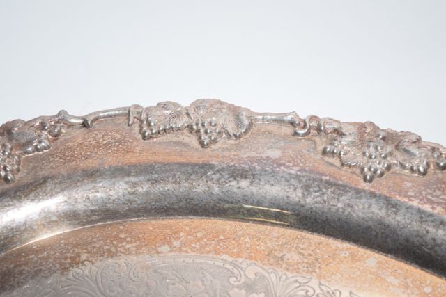 Antique Crescent Silver Plate Serving Tray