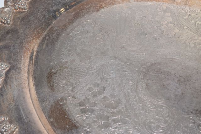 Antique Crescent Silver Plate Serving Tray