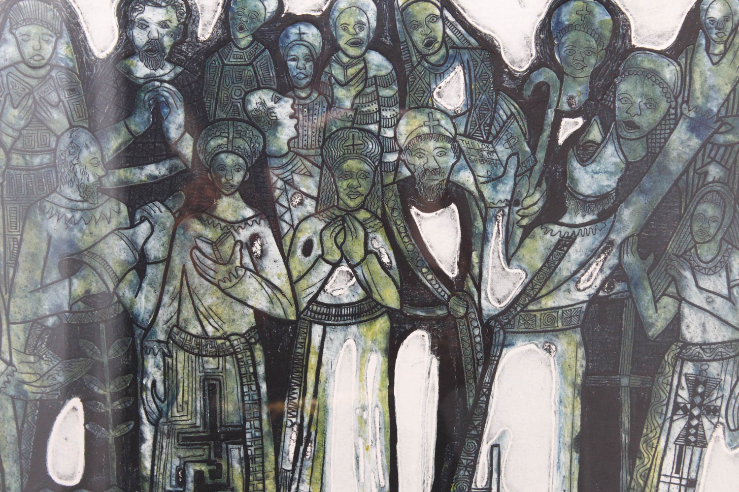 Bruce Onobrakpeya "The Lord is My Shepherd (Blue Base)" Signed Limited Edition Plastograph/Deep Etching