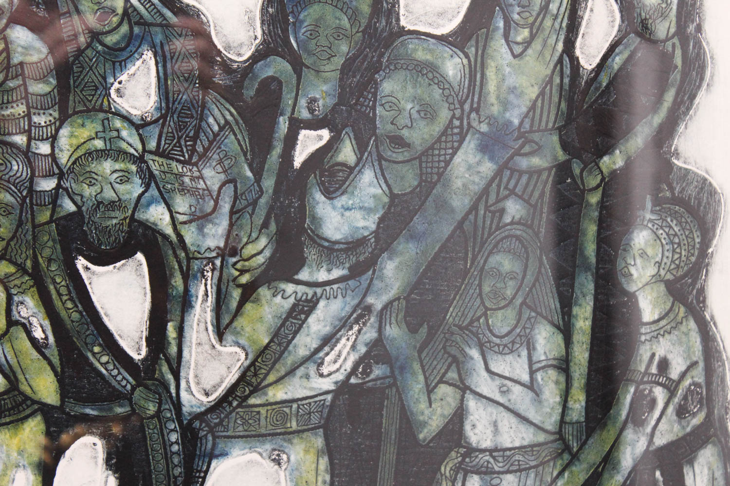 Bruce Onobrakpeya "The Lord is My Shepherd (Blue Base)" Signed Limited Edition Plastograph/Deep Etching