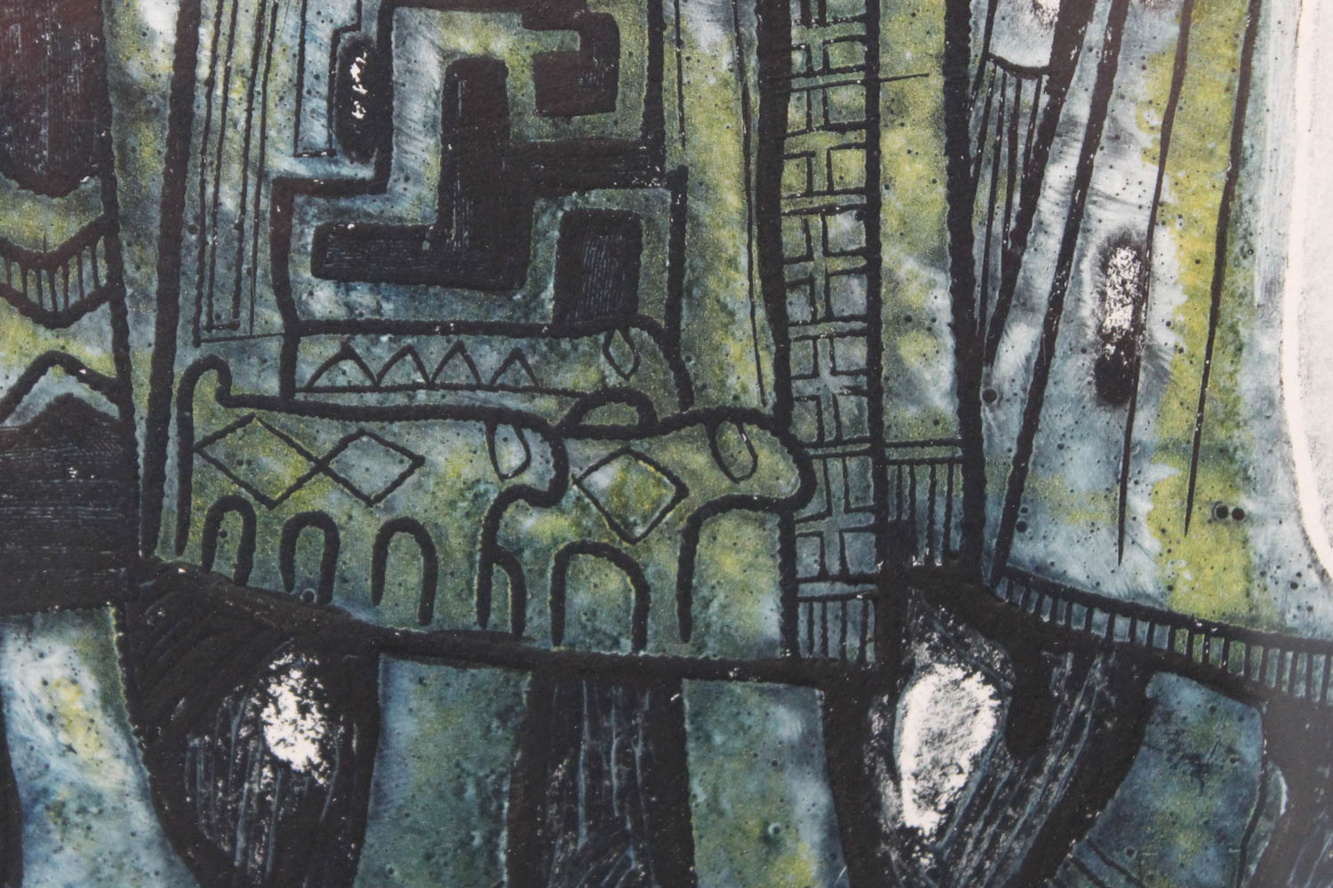 Bruce Onobrakpeya "The Lord is My Shepherd (Blue Base)" Signed Limited Edition Plastograph/Deep Etching