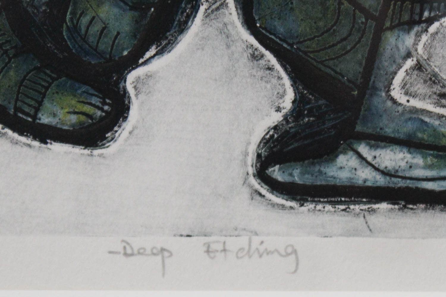 Bruce Onobrakpeya "The Lord is My Shepherd (Blue Base)" Signed Limited Edition Plastograph/Deep Etching