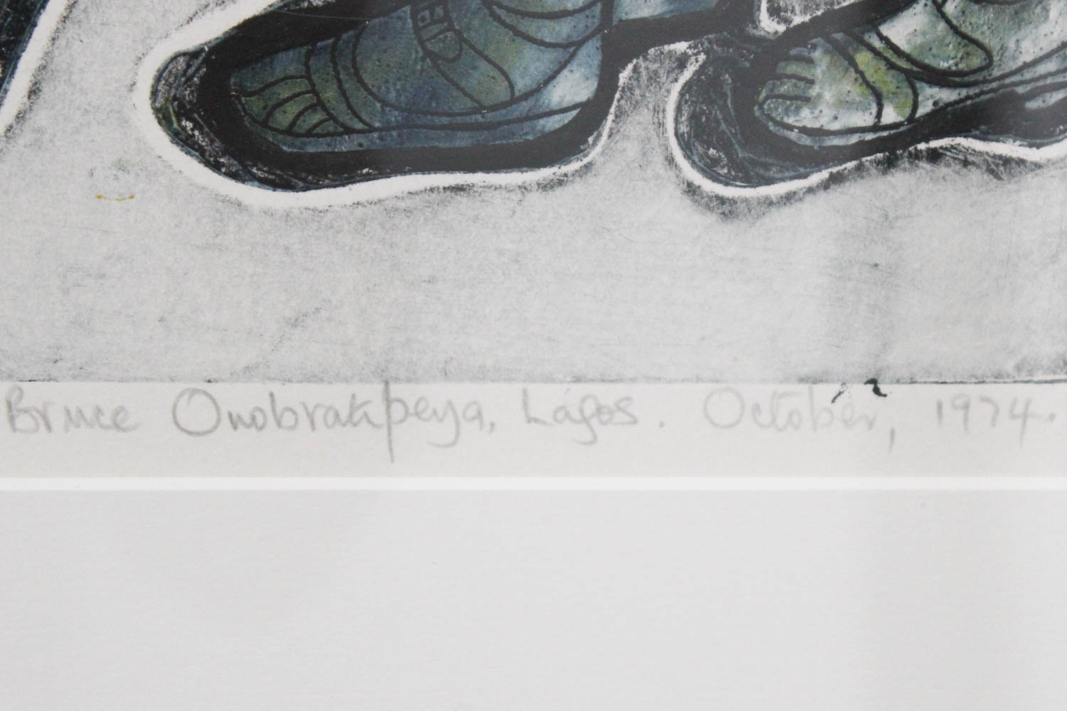 Bruce Onobrakpeya "The Lord is My Shepherd (Blue Base)" Signed Limited Edition Plastograph/Deep Etching