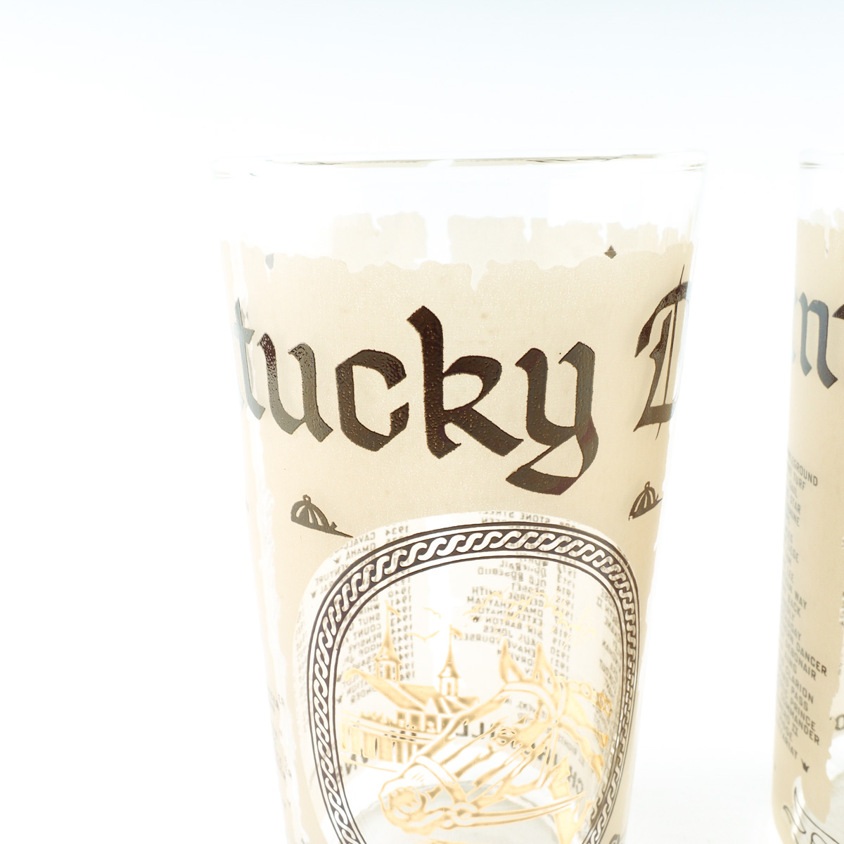 Two 1974 Kentucky Derby Glasses "Canonero II"