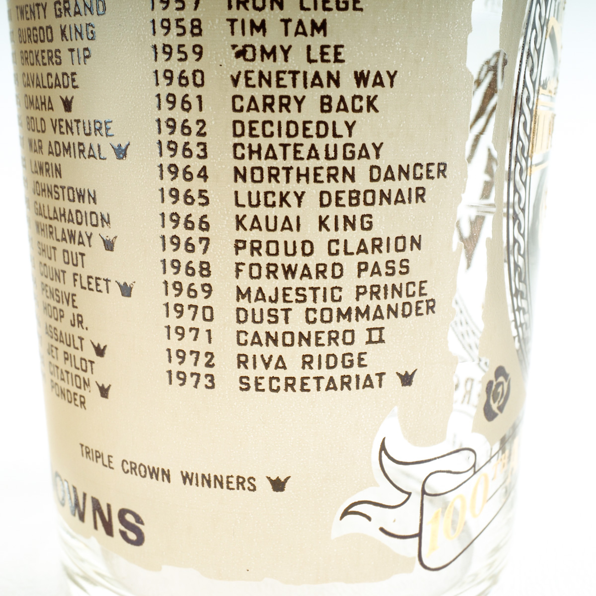 Two 1974 Kentucky Derby Glasses "Canonero II"