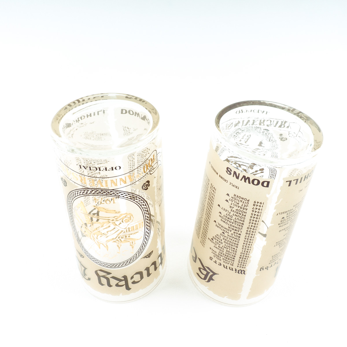 Two 1974 Kentucky Derby Glasses "Canonero II"