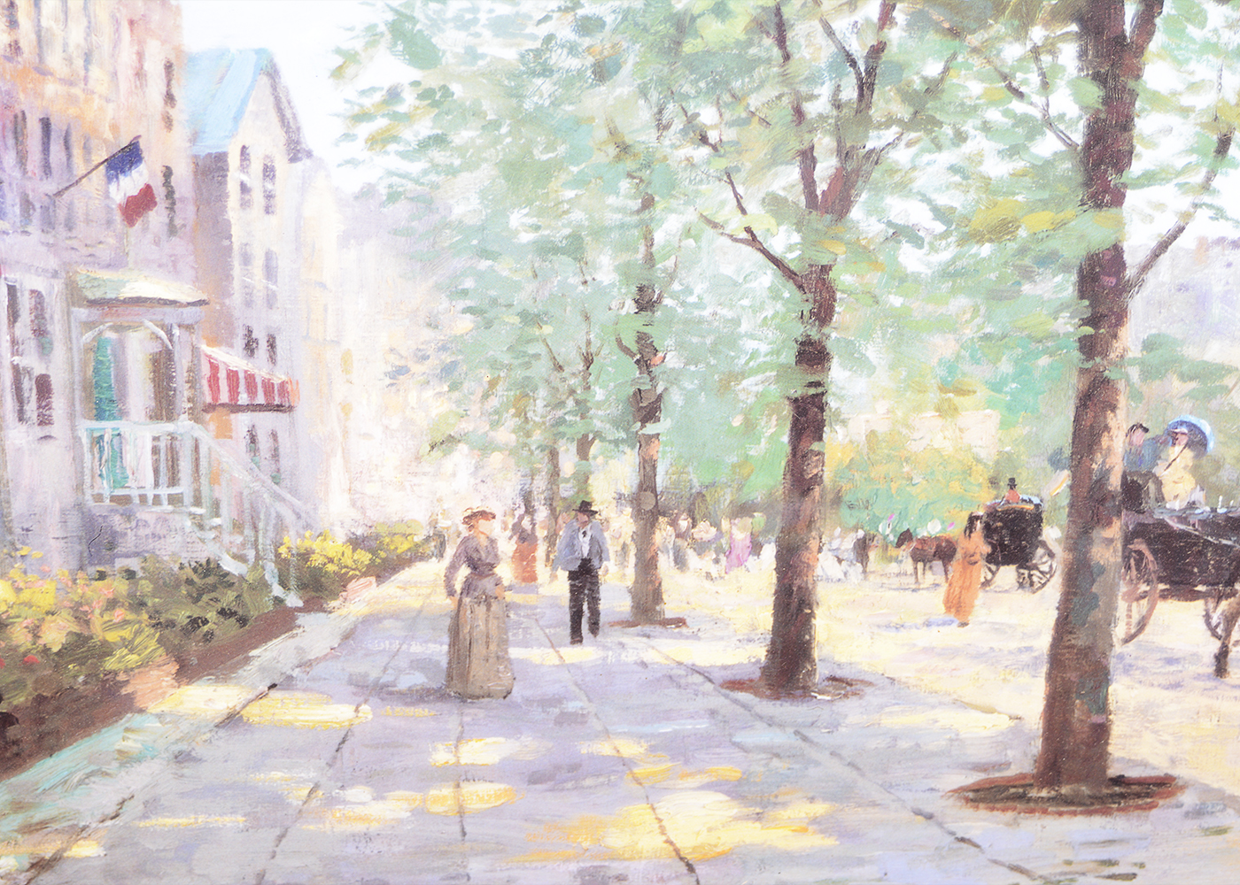 Framed Robert Girrard (Thomas Kinkade) Offset Lithograph "A Touch of Spring"