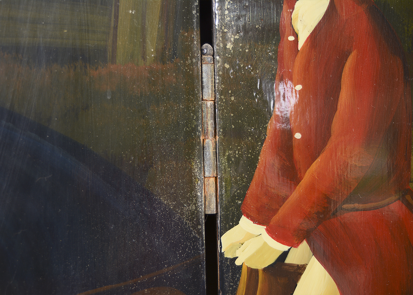 Hand-Painted Fireplace Screen with a Hunting Scene