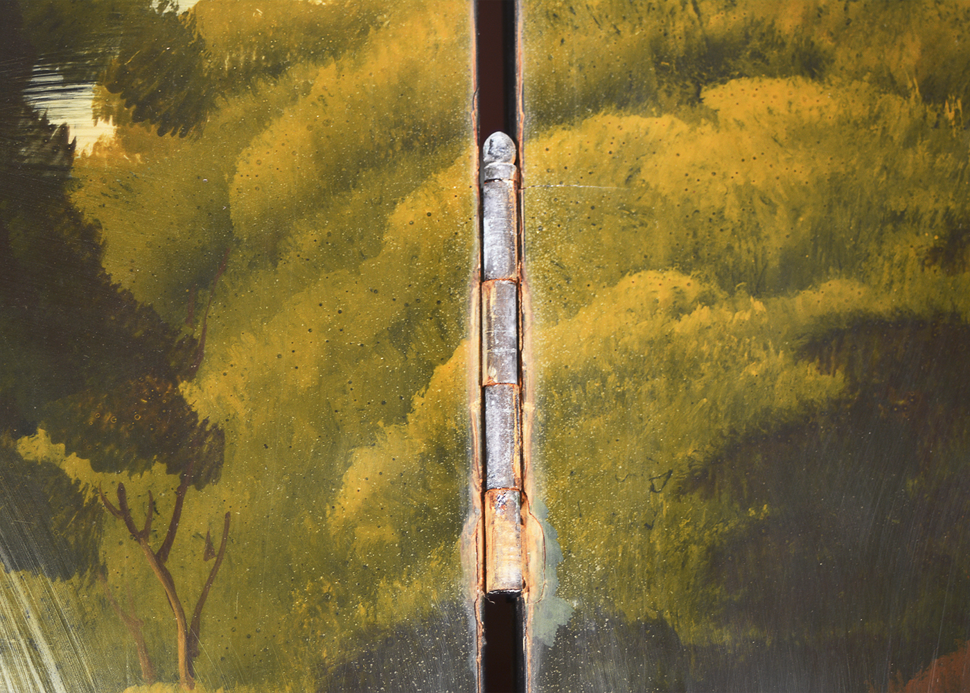 Hand-Painted Fireplace Screen with a Hunting Scene