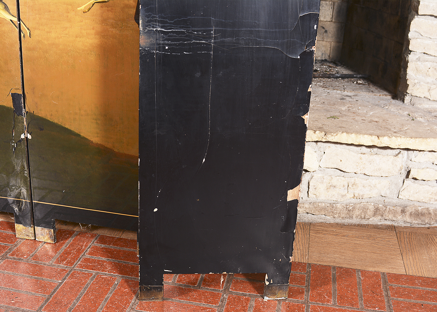 Hand-Painted Fireplace Screen with a Hunting Scene