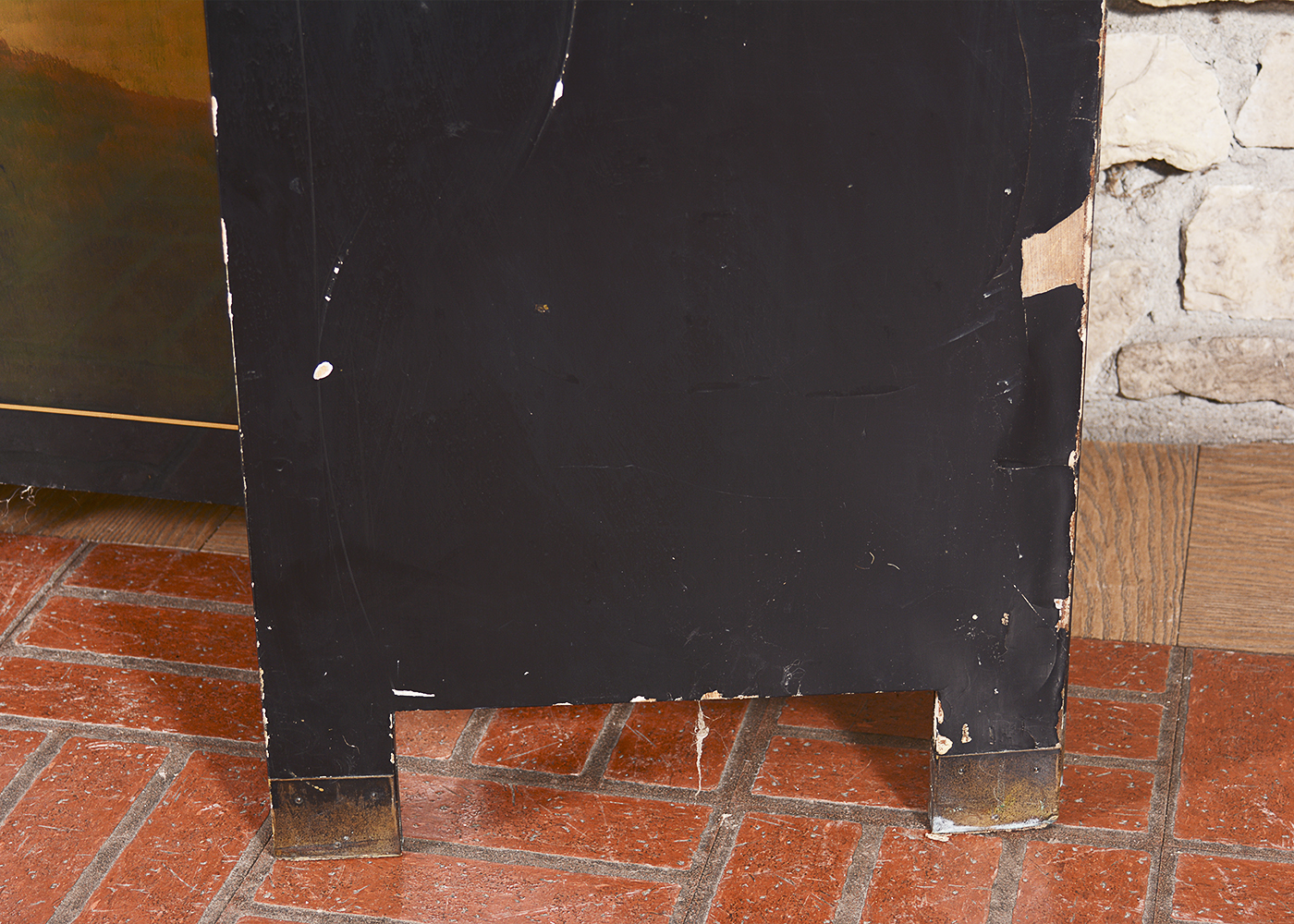 Hand-Painted Fireplace Screen with a Hunting Scene