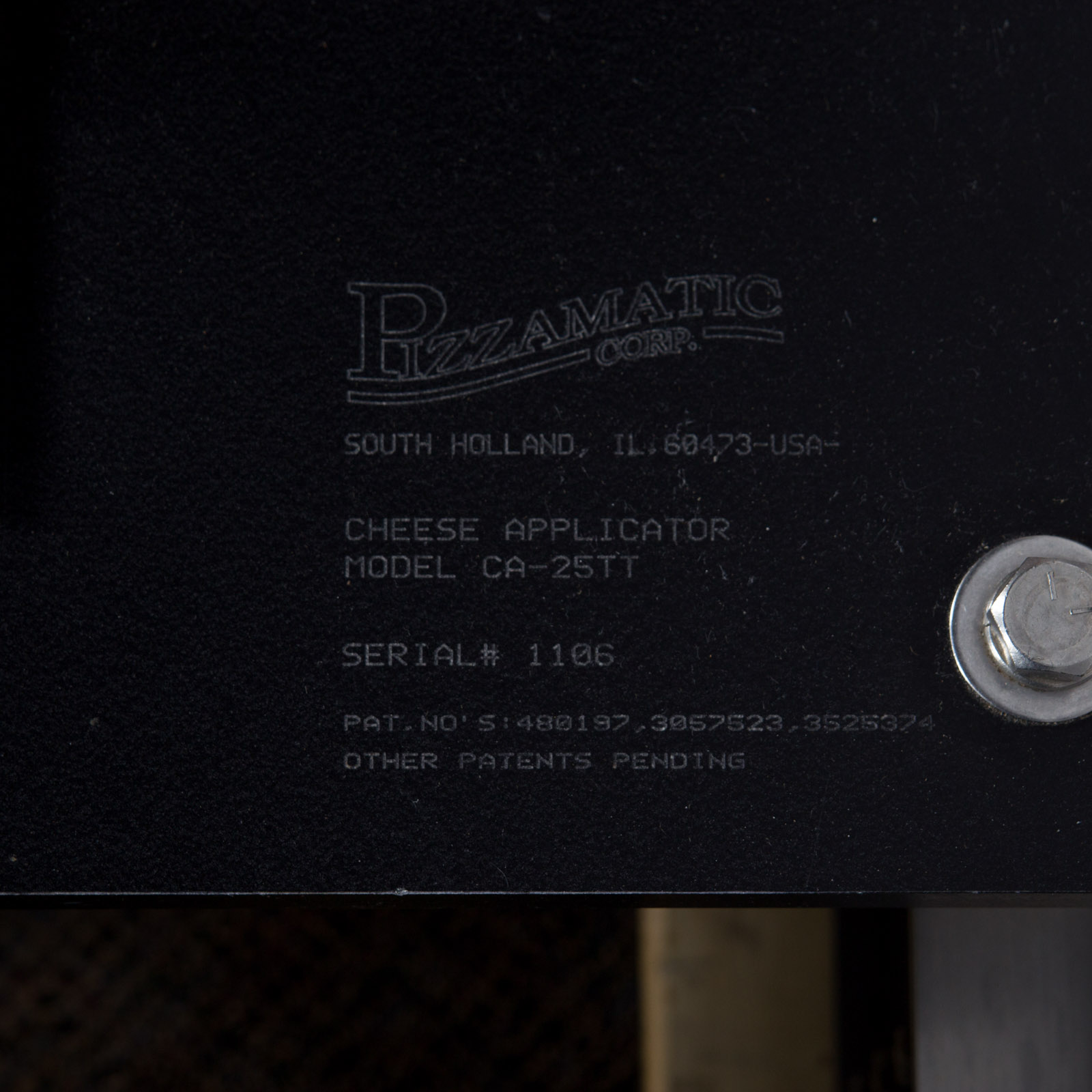 Pizzamatic Corp. Automated Cheese Applicator