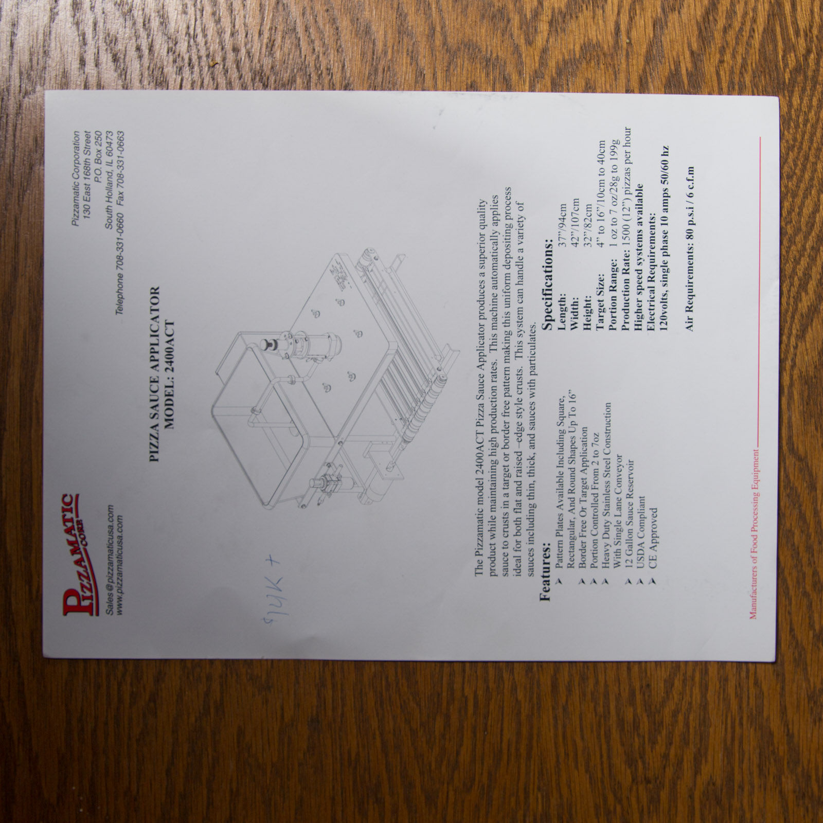 Pizzamatic Corp. Automated Pizza Sauce Applicator