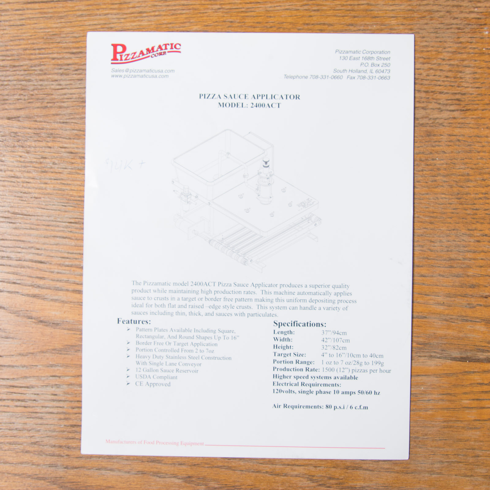 Pizzamatic Corp. Automated Pizza Sauce Applicator