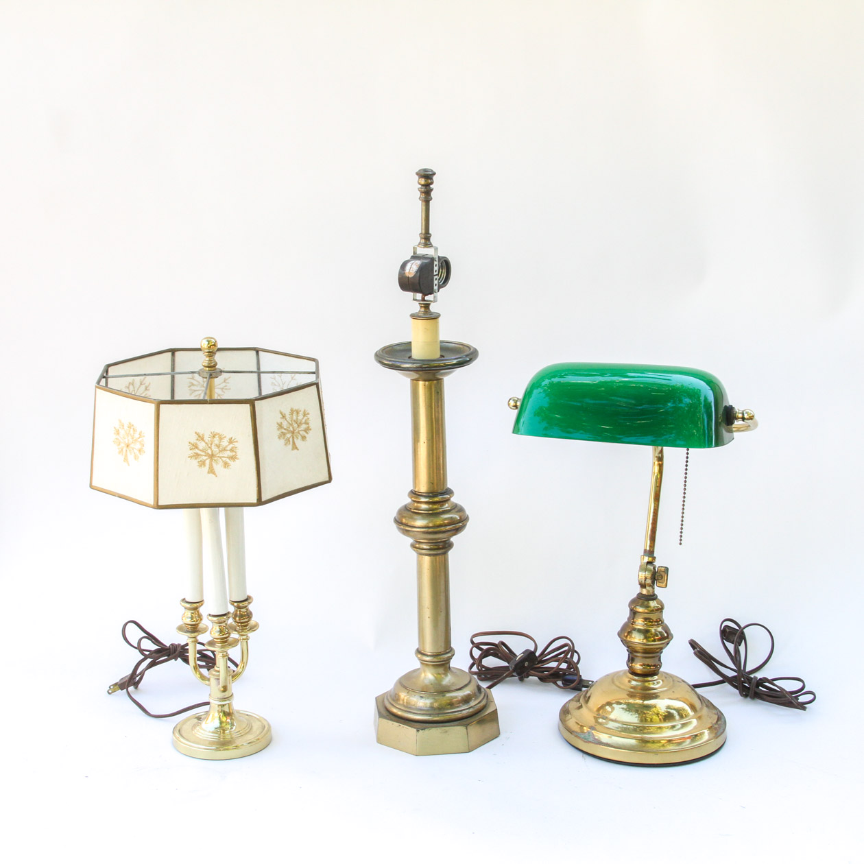 Assortment of Vintage Brass Lamps