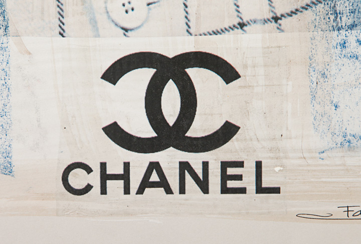 Fairchild Paris Original Mixed Media Chanel/Twiggy Signed AP