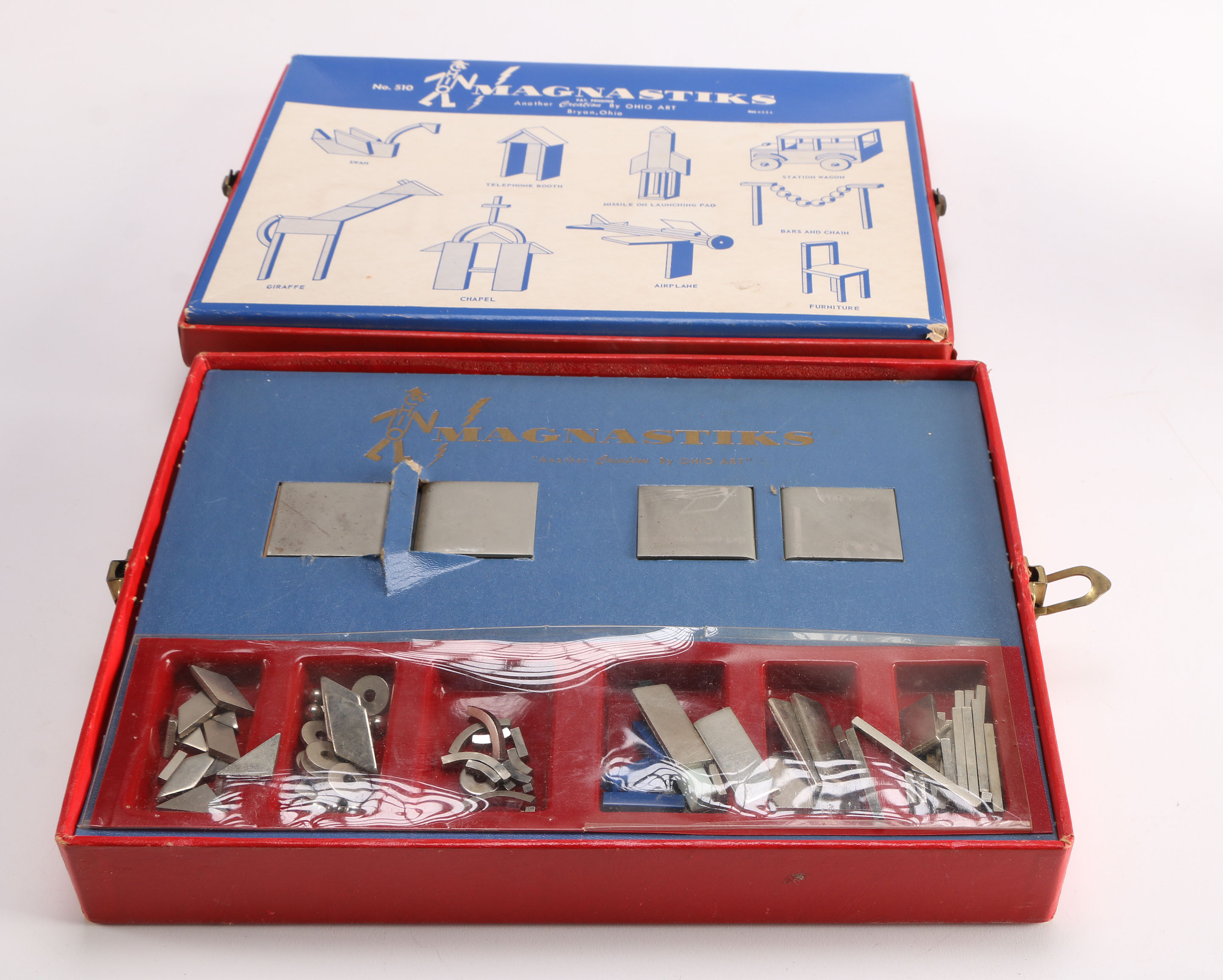 Vintage "Magnastiks" and Erector Toy Set