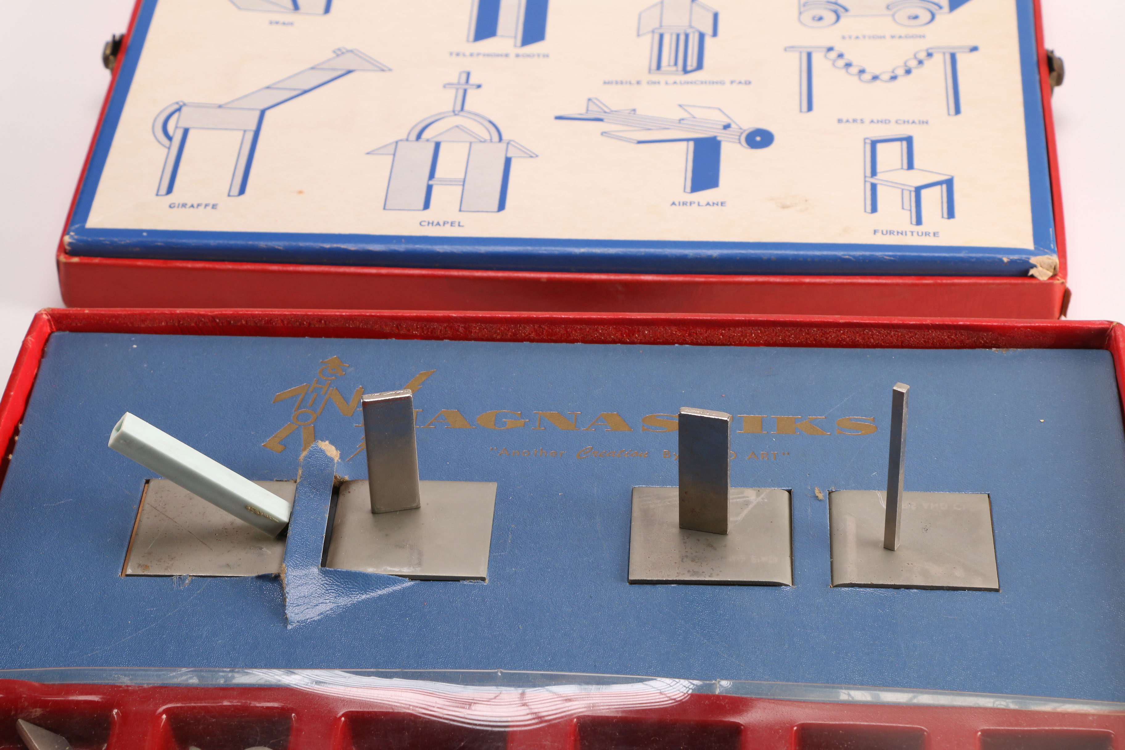 Vintage "Magnastiks" and Erector Toy Set