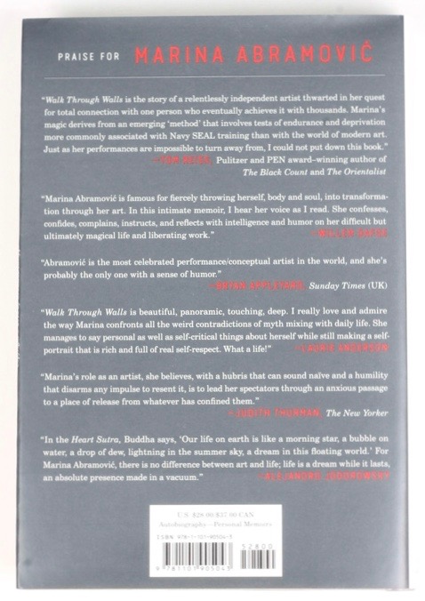 Marina Abramovic "Walk Through Walls" Book