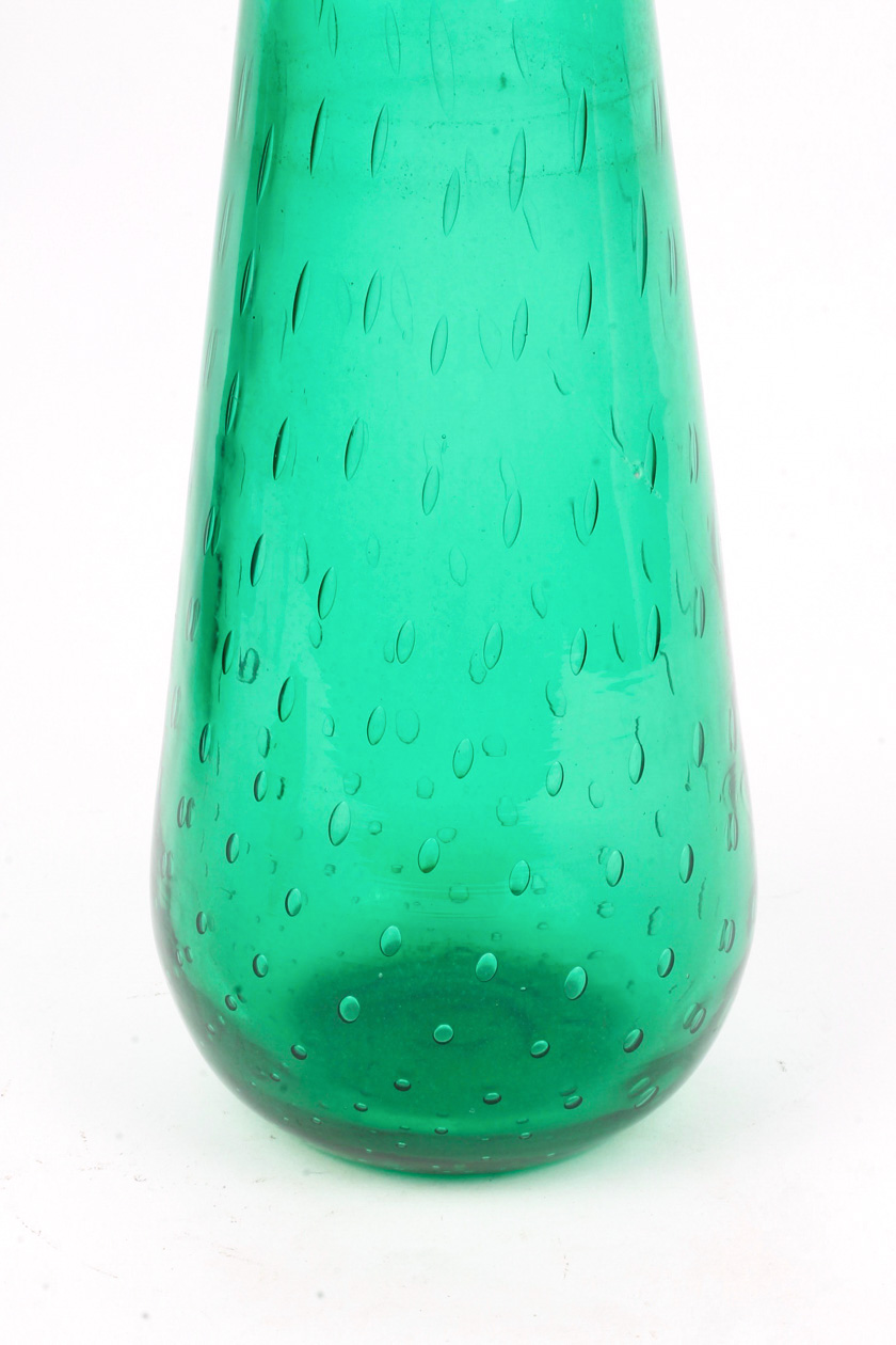 Handblown Green Glass Decanter