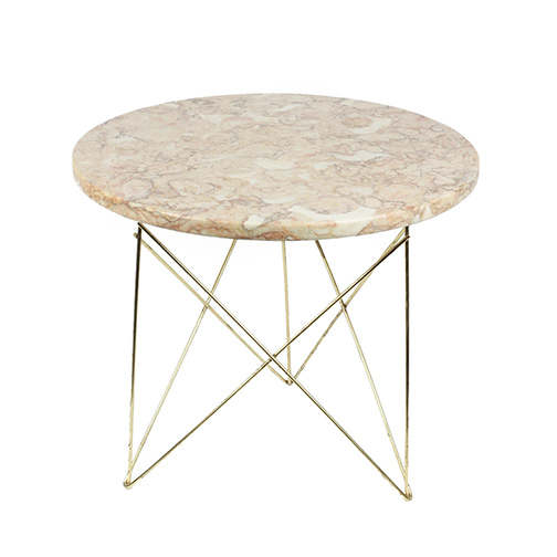 Mid Century Pink Marble Side Table