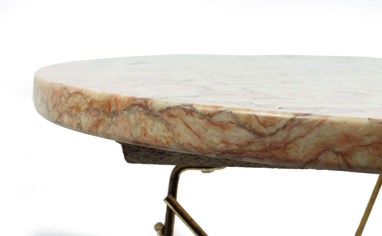 Mid Century Pink Marble Side Table