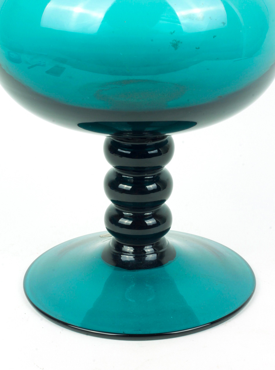 Blue Spherical Glass Vase
