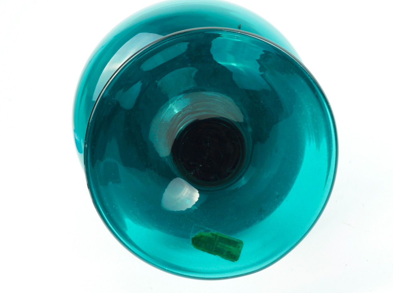 Blue Spherical Glass Vase
