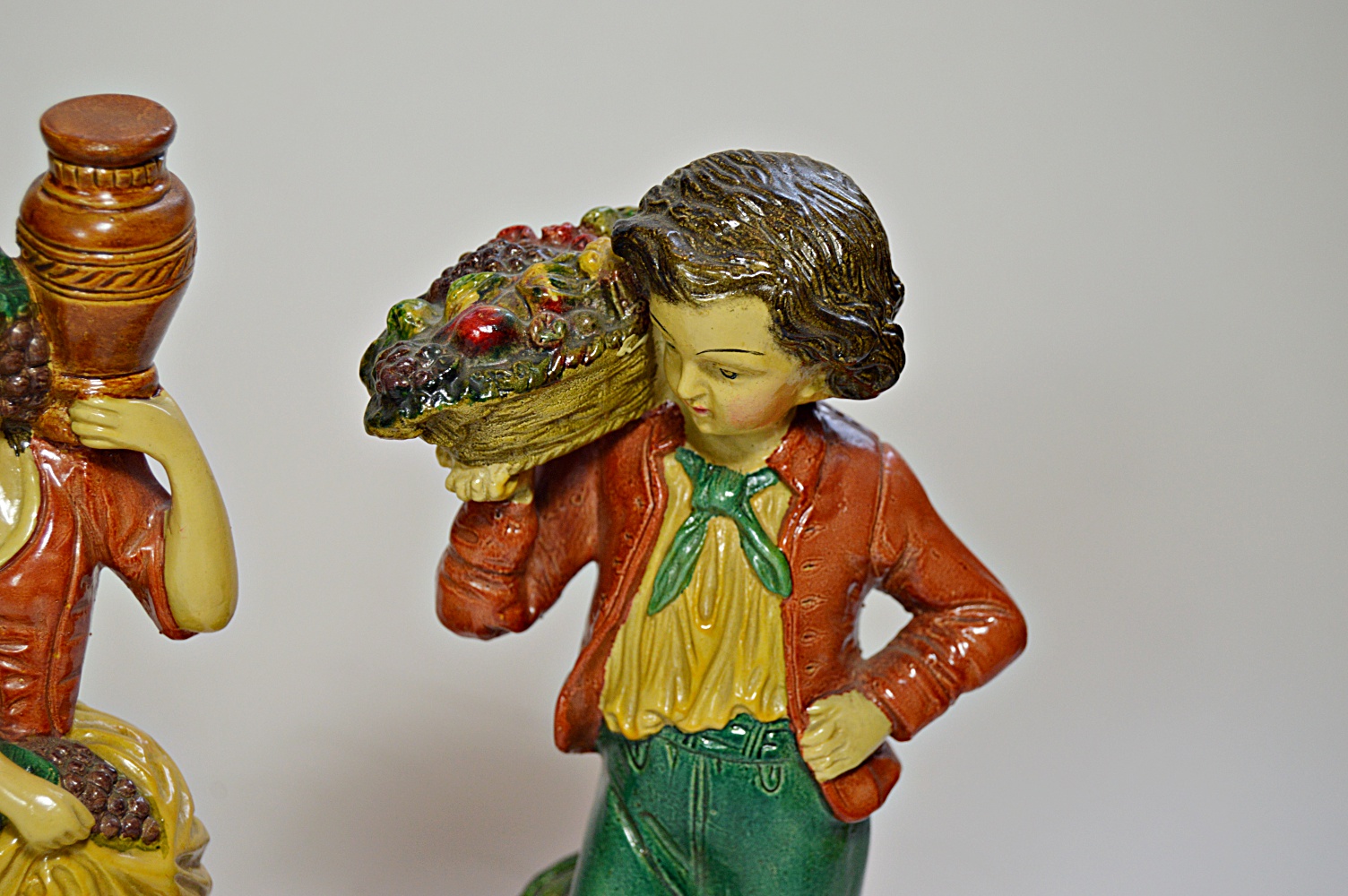 Pair of Vintage Italian Chalkware Figurines