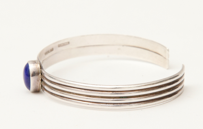 Native American Sterling Silver & Blue Lapis Cuff Bracelet