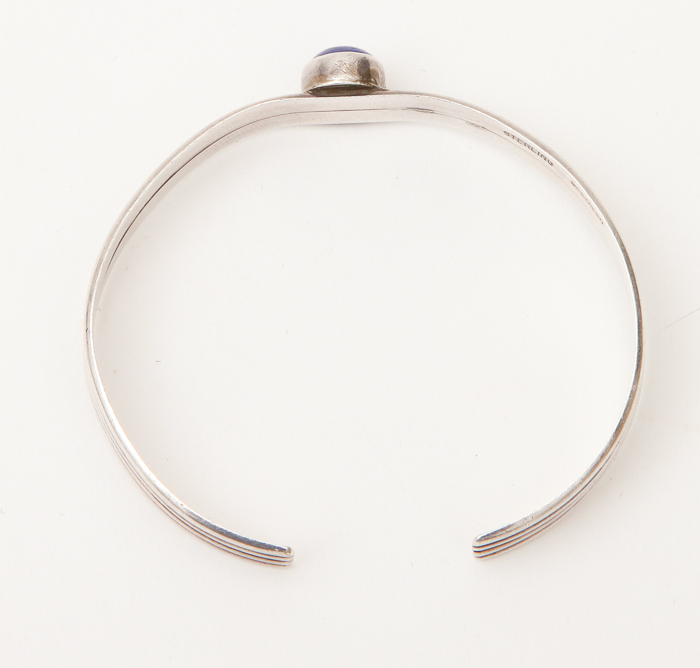 Native American Sterling Silver & Blue Lapis Cuff Bracelet