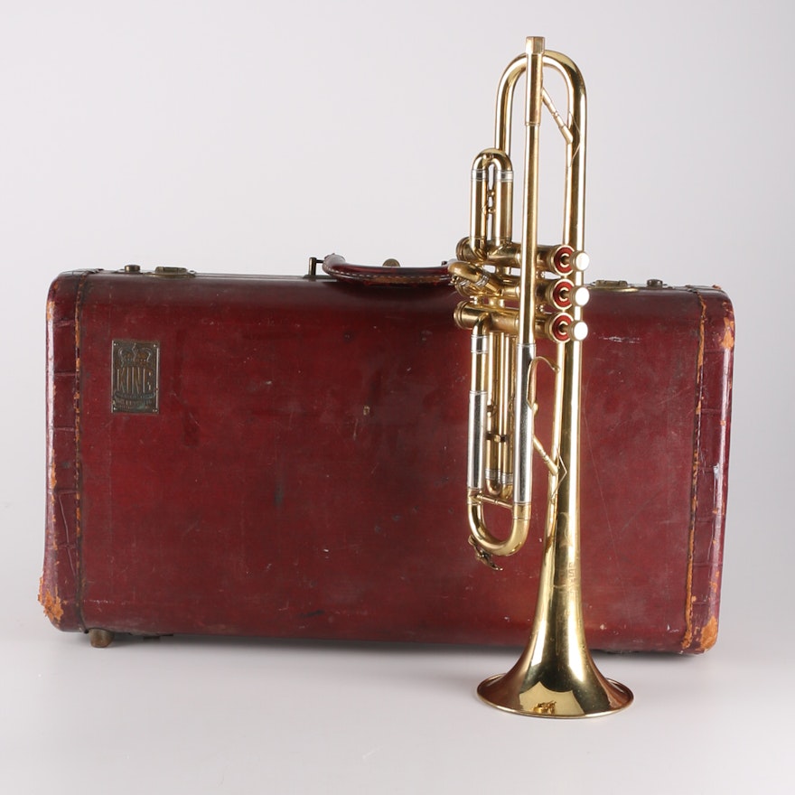 Vintage B Flat Carl Fischer Trumpet In King Case