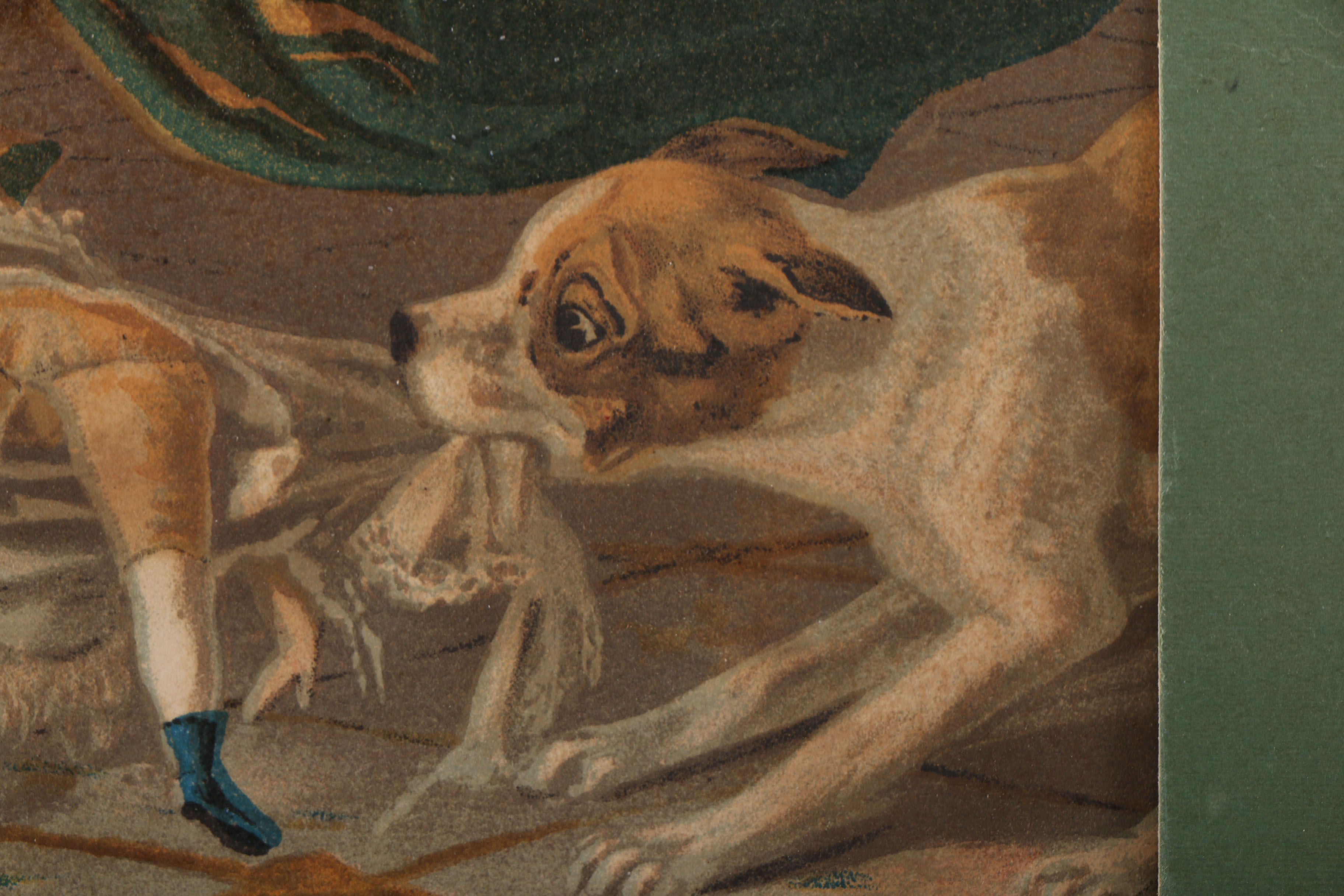 Harry Beard Signed Vintage Lithograph of a Child and Dog