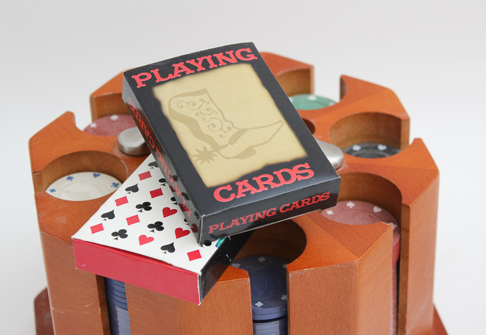 Vintage Poker Rack with Chips