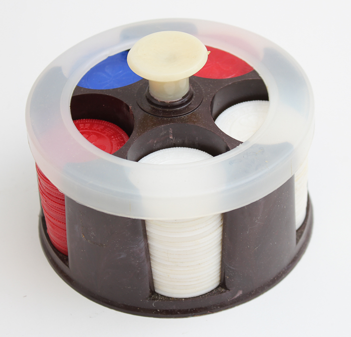 Vintage Poker Rack with Chips