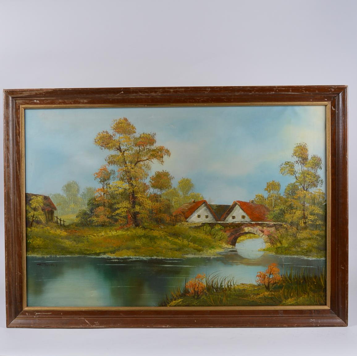 Framed Scenic Oil Painting by R. Smith