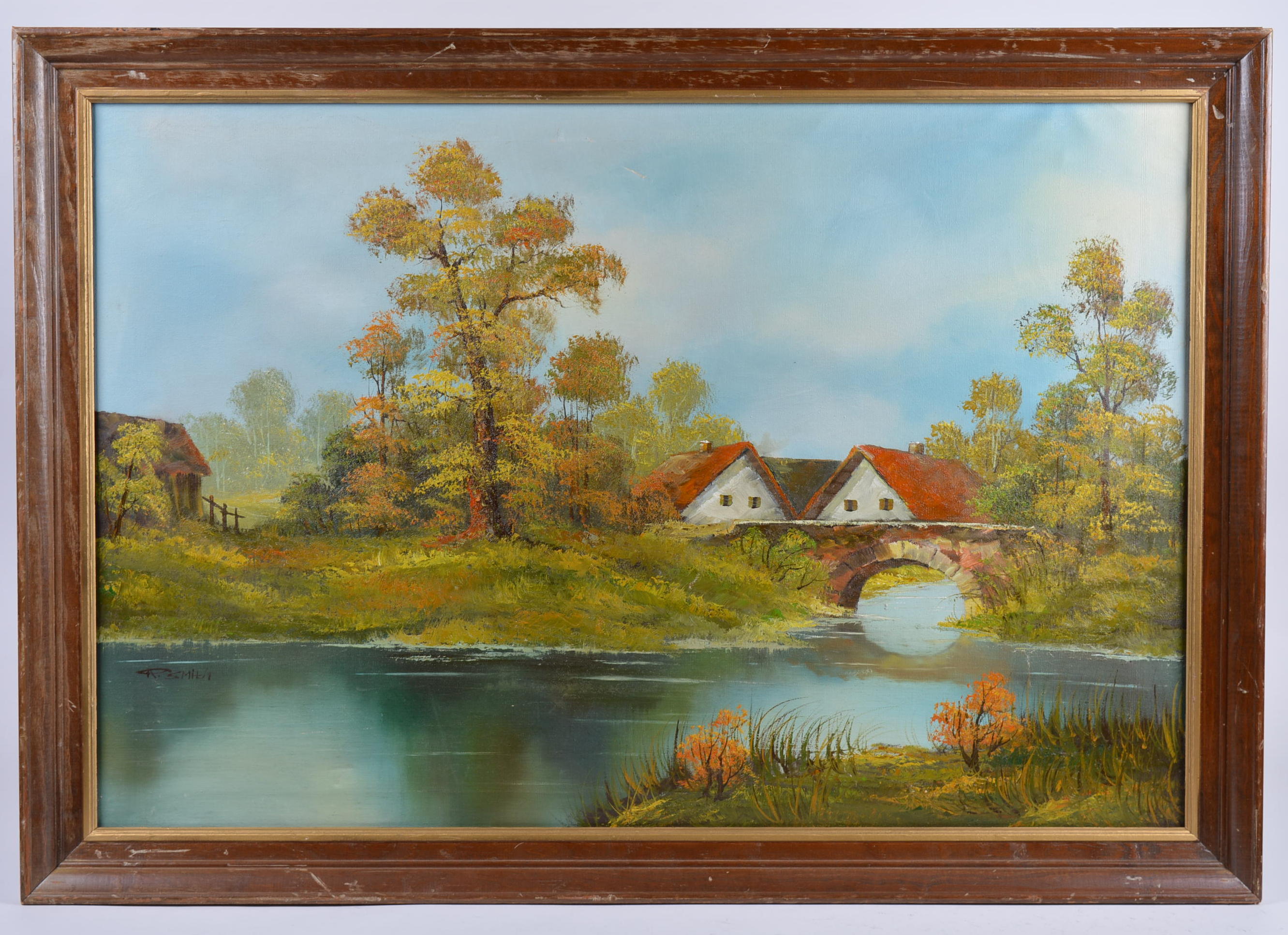 Framed Scenic Oil Painting by R. Smith