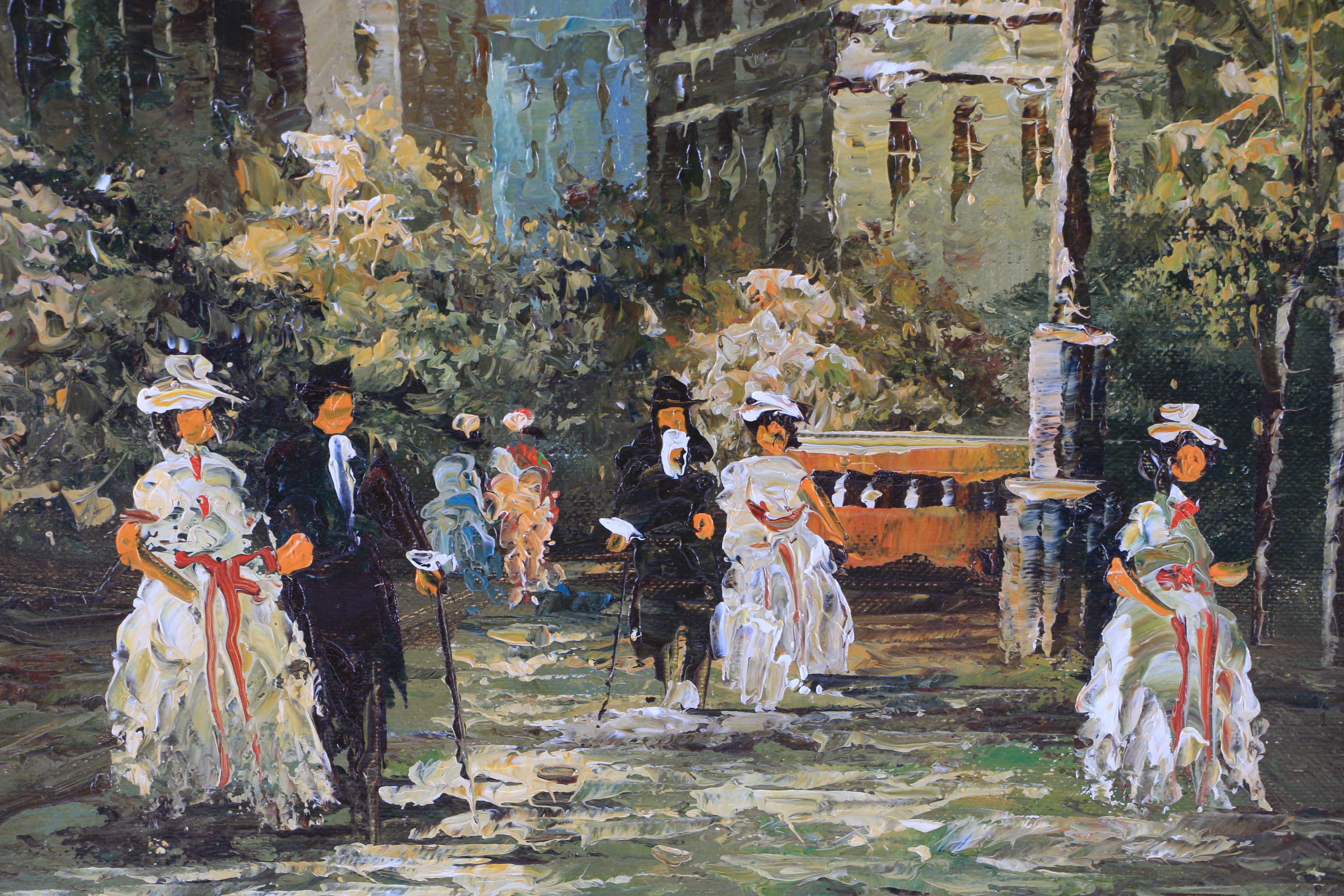 C. Berth Framed Oil Painting on Canvas