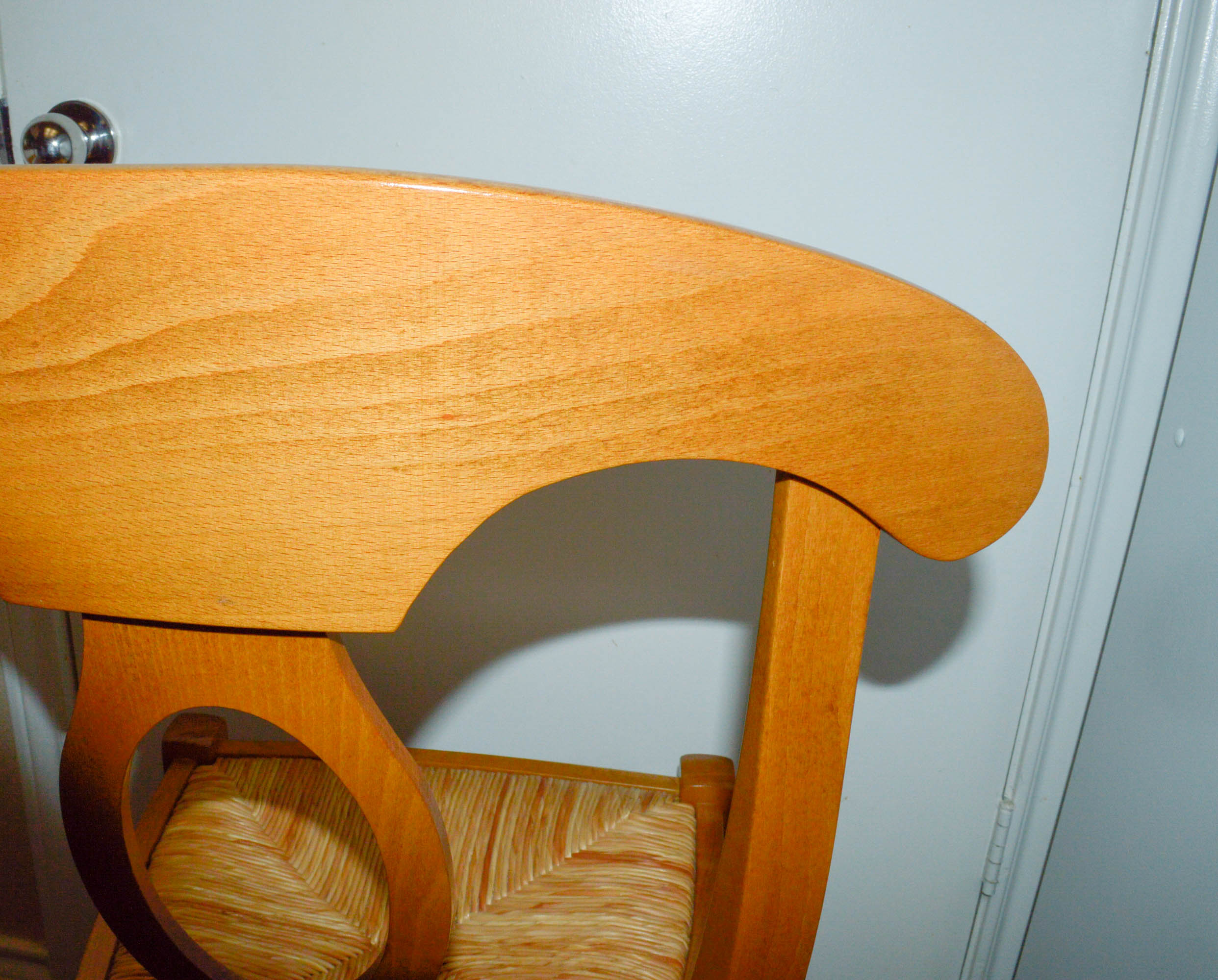 Set of Four Oak Dining Chairs with Woven Seat