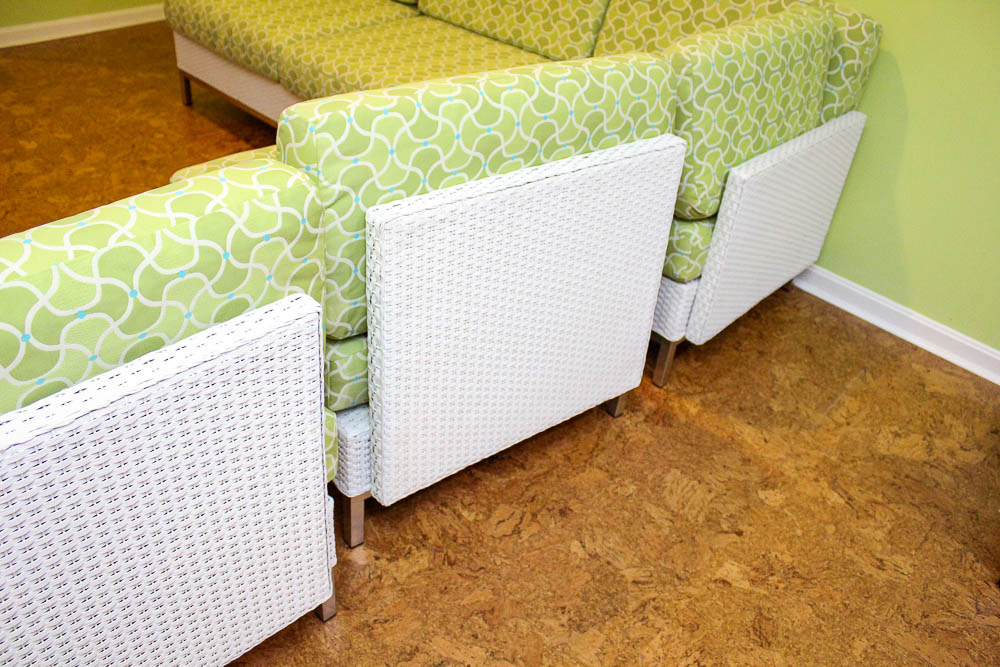 Contemporary White Wicker Sectional