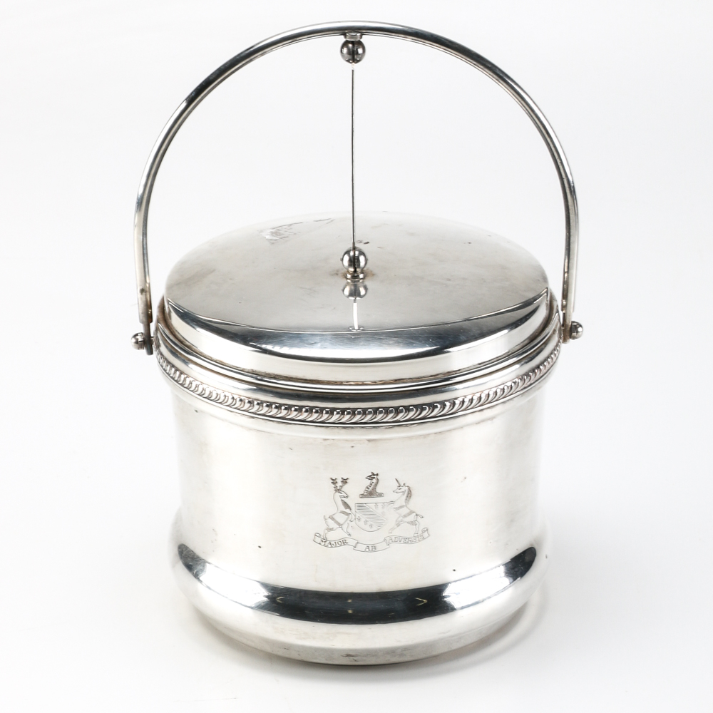 Silver Plate Ice Bucket with Pyrex Insert