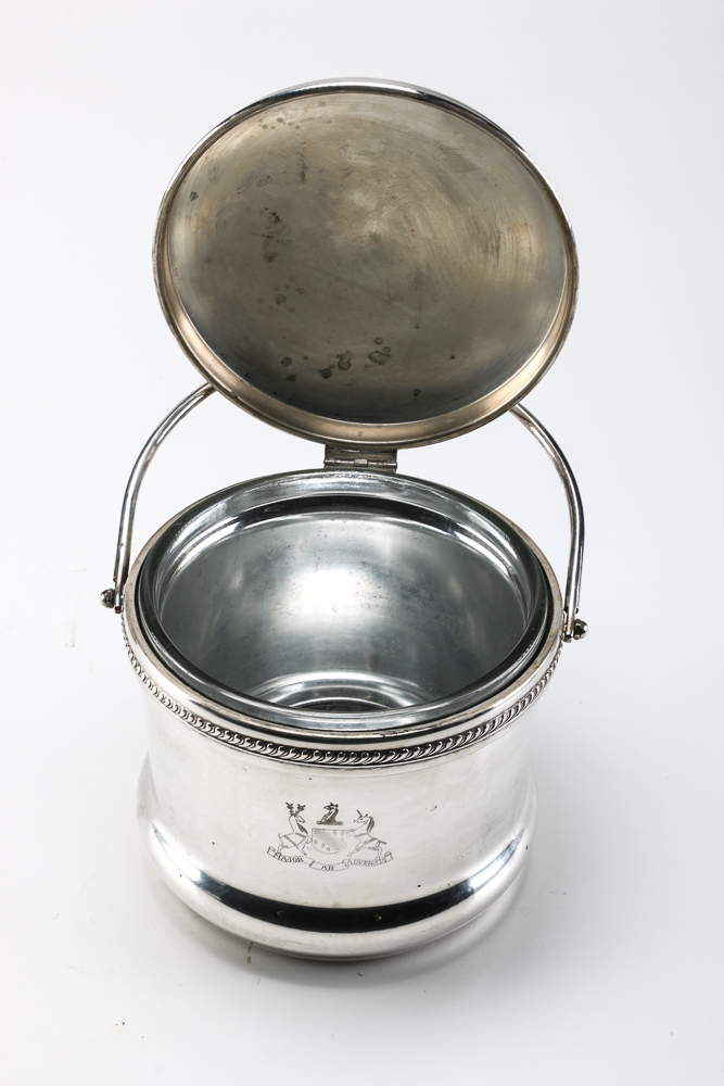 Silver Plate Ice Bucket with Pyrex Insert