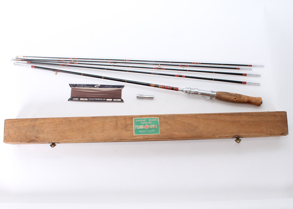 Vintage Sakura Brand Bamboo Fly Fishing Rod and Accessories
